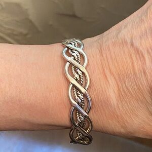 Vintage Mexican 925 Sterling Silver Twisted Vines Bracelet-almost 30 g!
